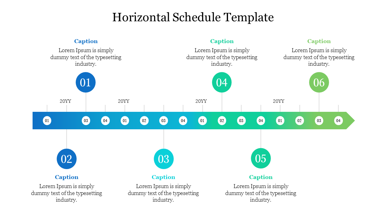 Best Horizontal Schedule Template Presentation Slide
